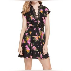 Free People Black Floral Mini Dress 🖤💐